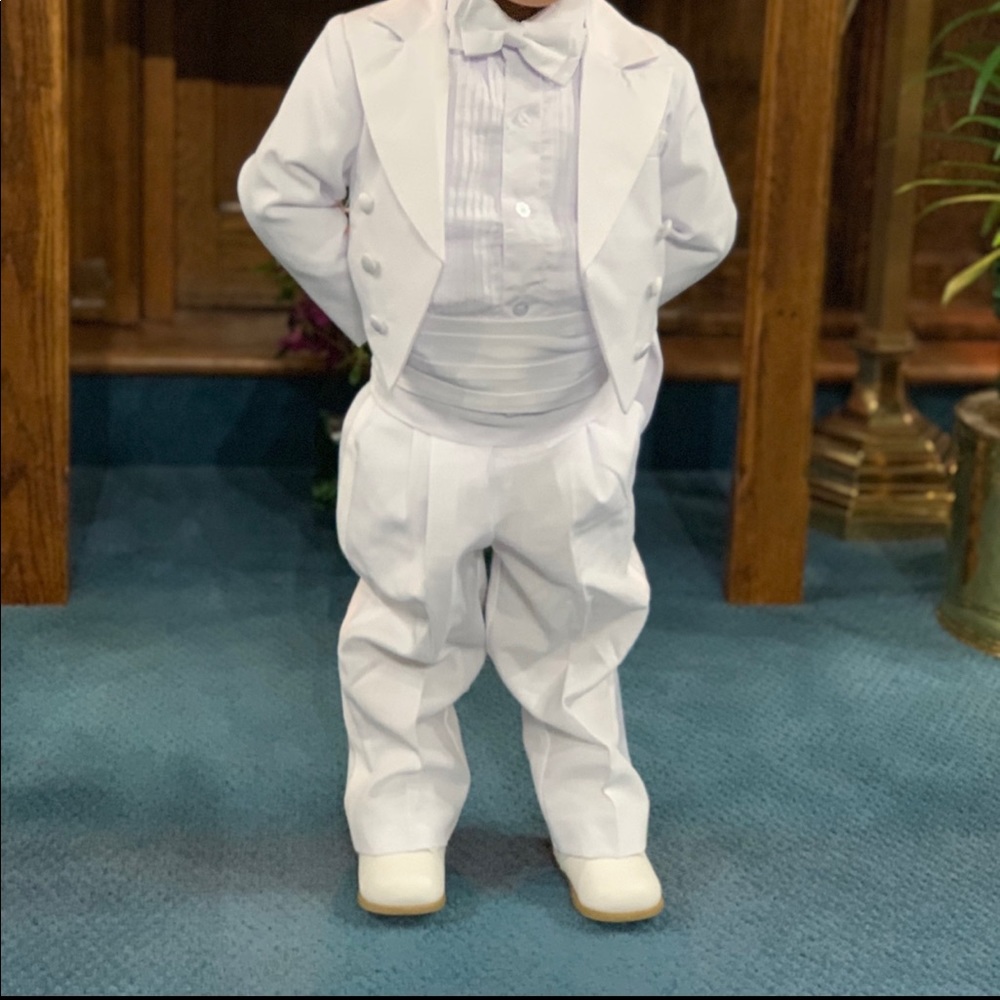 Baptism outfit and white shoes for boys!